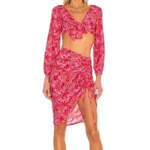 NWOT VDM Stassie Skirt in Pink Paisley